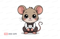 Cute mouse wearing bow tie and suspenders rodent animal Product Image 1