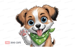 Adorable puppy waving hello canine animal Product Image 1