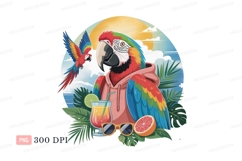 Colorful parrots enjoying tropical vacation macaw summer Product Image 1
