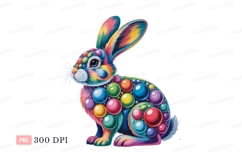 Colorful bunny with bubble textures rabbit bubbles Product Image 1