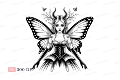 Gothic fairy with horns and wings fantasy Product Image 1