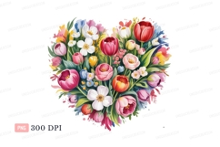 Heart shaped floral arrangement flowers tulips Product Image 1