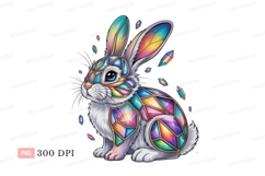 Crystal rabbit colorful geometric fantasy Product Image 1