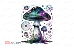 Cosmic mushroom galaxy celestial flora image Product Image 1