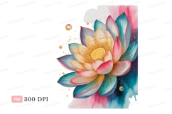 Colorful lotus flower with golden accents bloom petals Product Image 1