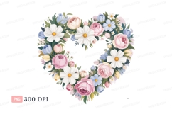 Heart shaped floral arrangement flowers pink Product Image 1