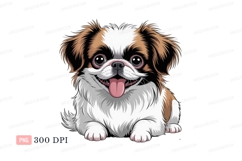 Happy fluffy dog with tongue out puppy canine Product Image 1