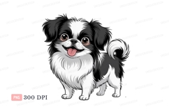 Black white fluffy dog happy image Product Image 1