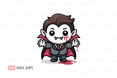 Cute vampire character with blood cartoon Product Image 1