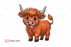 Fluffy orange cow with tongue out image Product Image 1