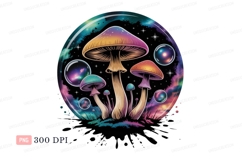 Psychedelic mushrooms cosmic bubble galaxy stars Product Image 1