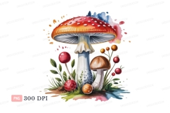 Red white spotted mushroom cluster spots brown Product Image 1
