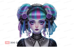 Gothic doll with colorful hair and makeup image Product Image 1