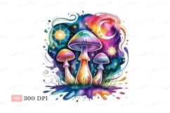 Psychedelic mushrooms celestial dreamscape fantasy Product Image 1