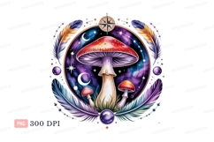 Cosmic mushroom celestial feather art galaxy Product Image 1