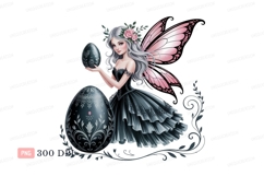 Elegant fairy holding ornate easter egg image Product Image 1