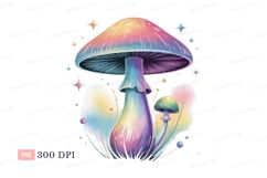 Rainbow mushroom fantasy illustration psychedelic Product Image 1