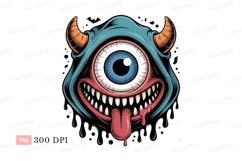 Cyclops monster with horns and tongue teeth Product Image 1