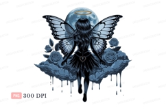 Dark fairy butterfly wings moon roses image Product Image 1