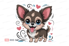 Adorable chihuahua with big blue eyes and pink hearts Product Image 1