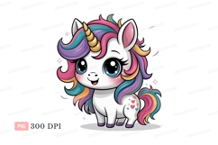 Cute unicorn with rainbow mane and hearts tail Product Image 1