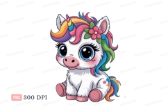 Cute fluffy unicorn with rainbow mane image Product Image 1