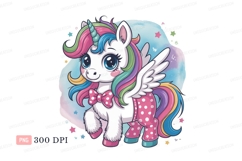 Cute winged unicorn with rainbow mane wings Product Image 1