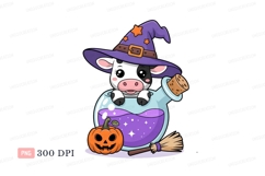 Cute cow witch potion halloween bottle Product Image 1