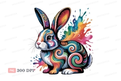 Colorful rabbit splash paint artistic Product Image 1