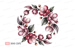 Pink cherry blossom wreath floral Product Image 1