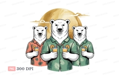 Polar bears enjoying drinks tropical shirts Product Image 1