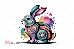 Psychedelic rabbit colorful swirls bunny Product Image 1