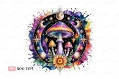 Psychedelic mushroom celestial mandala moon Product Image 1