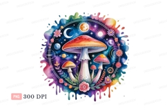 Psychedelic mushroom celestial art cosmic fantasy Product Image 1