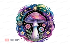 Psychedelic mushroom celestial floral wreath cosmic Product Image 1
