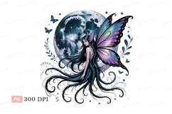 Moonlit fairy with iridescent wings night butterfly Product Image 1