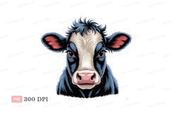 Black and white cow face animal farm Product Image 1