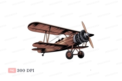 Vintage biplane airplane aircraft propeller Product Image 1