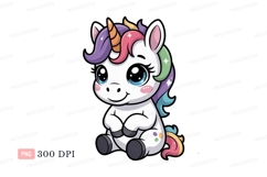 Cute unicorn with rainbow mane and tail image Product Image 1