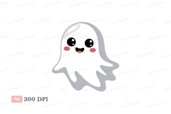 Cute gray ghost with pink cheeks image Product Image 1