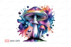 Psychedelic mushroom galaxy splash colorful Product Image 1