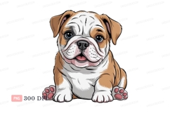 Adorable bulldog puppy portrait canine animal Product Image 1