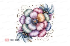 Colorful floral arrangement with golden accents flowers Product Image 1