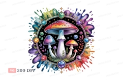 Psychedelic mushrooms colorful abstract splash image Product Image 1