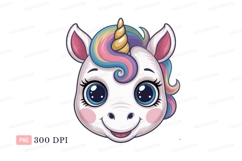 Adorable unicorn face rainbow mane cute magical Product Image 1