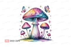 Rainbow mushrooms butterflies stars butterfly fantasy Product Image 1