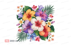 Tropical floral arrangement vibrant hibiscus image Product Image 1