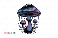 Cosmic mushroom dripping galaxy colors stars space Product Image 1