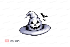 Spooky pumpkin hat with bats halloween Product Image 1