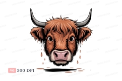 Highland cow portrait brown fur image Product Image 1